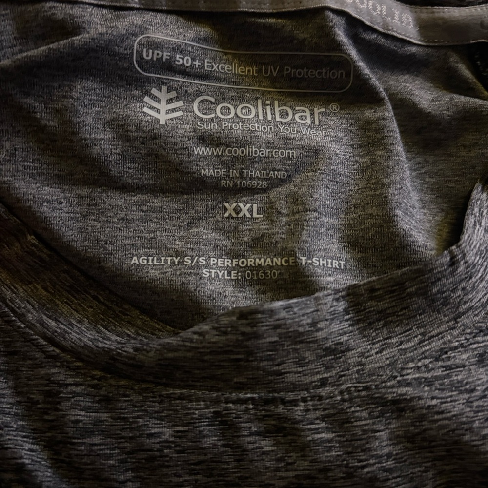 Coolibar Charcoal Agility Performance T-Shirt XXL - Picture 4 of 5